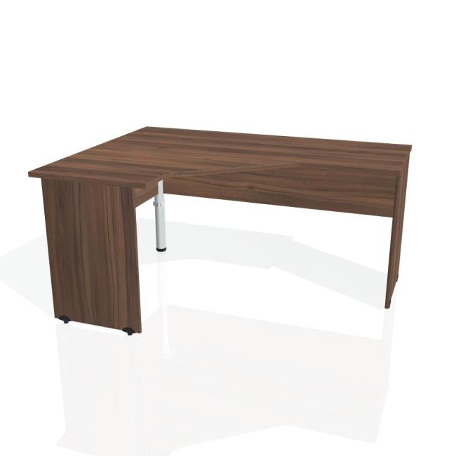 [ON016477] Gate-Schreibtisch, ergonomisch, rechts, 160 x 75,5 x 120 cm, Nussbaum/Nussbaum