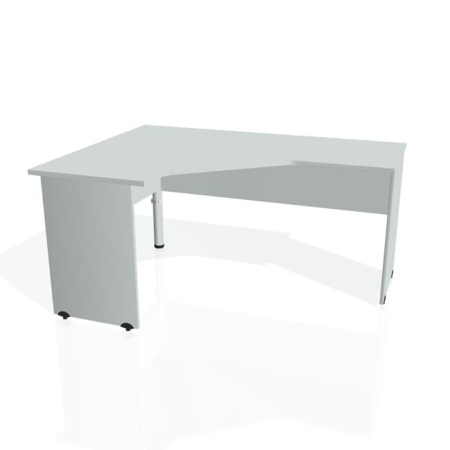 Gate-Schreibtisch, ergonomisch, rechts, 160x75,5x120 cm, grau/grau