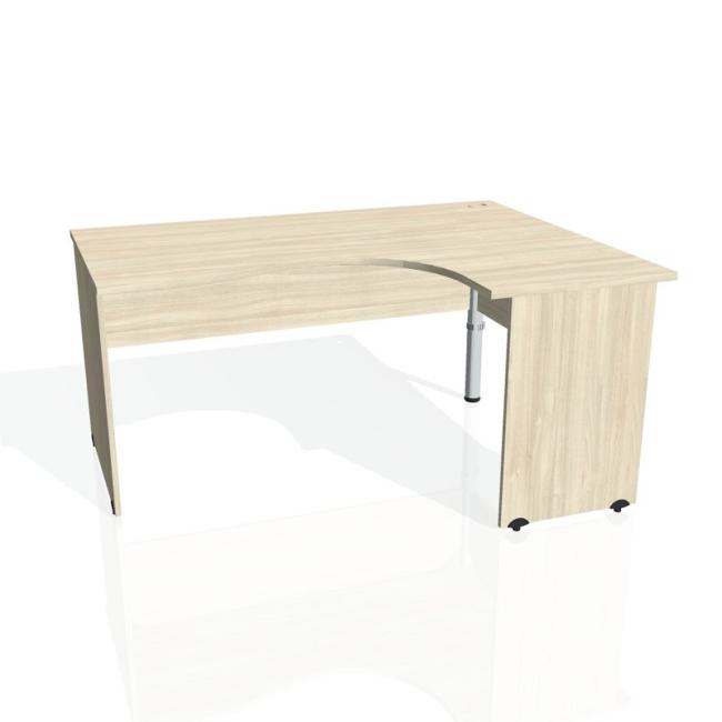 Gate-Schreibtisch, ergonomisch, links, 160 x 75,5 x 120 cm, Akazie/Akazienholz