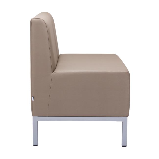 Dreisitzer Steve, vollgepolstert, Breite 180 cm, medizinisches Öko-Leder beige KN0020, graue Struktur