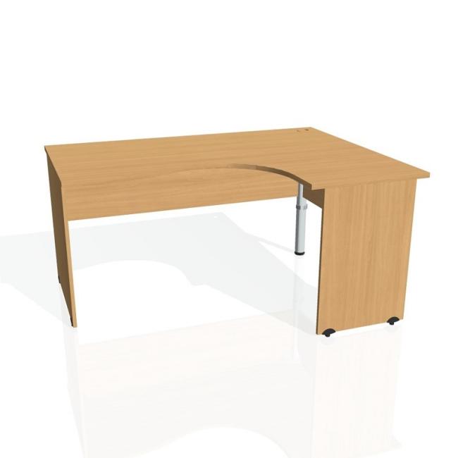 [ON016522] Gate-Schreibtisch, ergonomisch, links, 160x75,5x120 cm, Buche/Buche