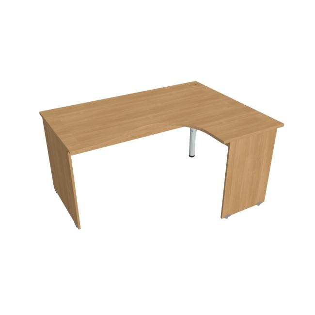 [ON016544] Gate-Schreibtisch, ergonomisch, links, 160x75,5x120 cm, Eiche/Eiche