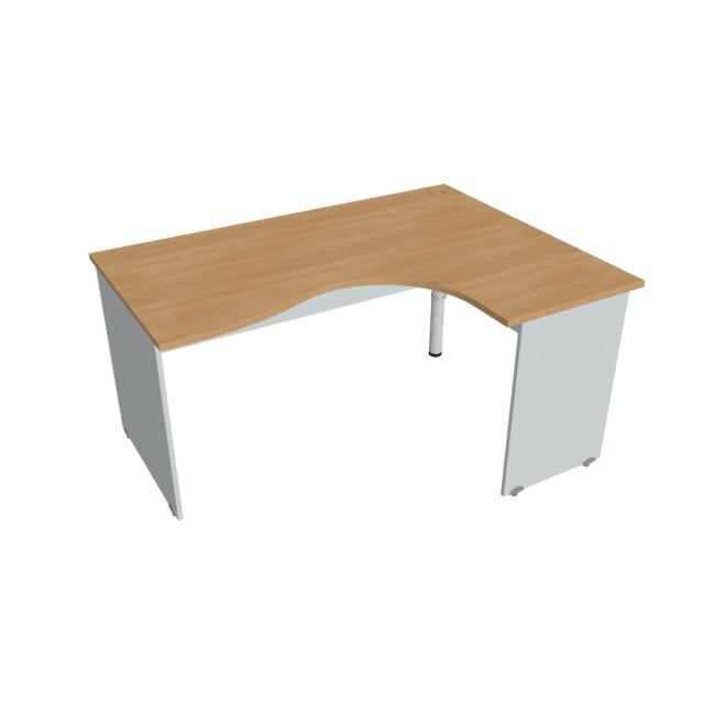 [ON016548] Gate-Schreibtisch, ergonomisch, links, 160x75,5x120 cm, Eiche/Grau