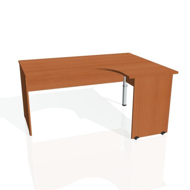 [ON016555] Schreibtischgitter, ergonomisch, links, 160x75,5x120 cm, Kirsche/Kirsche