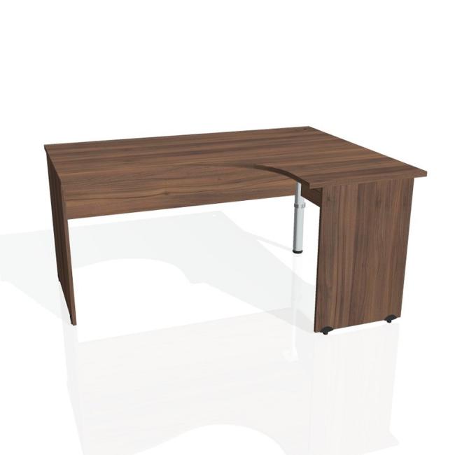 [ON016577] Gate-Schreibtisch, ergonomisch, links, 160 x 75,5 x 120 cm, Nussbaum/Nussbaum