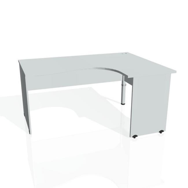 [ON016588] Schreibtischgitter, ergonomisch, links, 160x75,5x120 cm, grau/grau