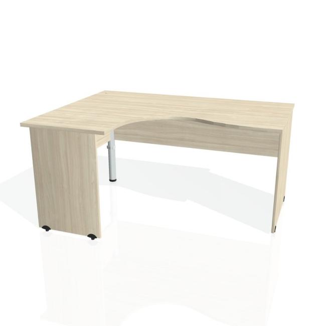 Gate-Schreibtisch, ergonomisch, rechts, 160 x 75,5 x 120 cm, Akazie/Akazienholz