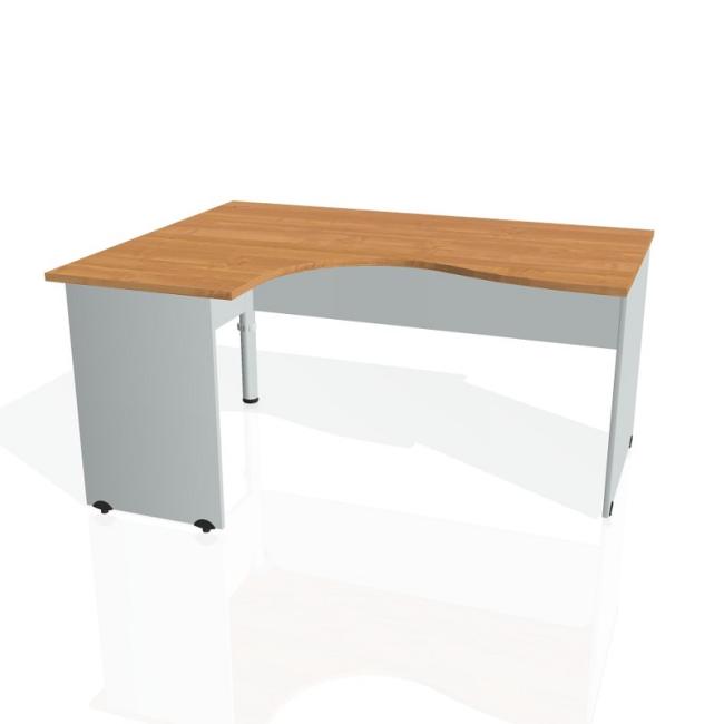 [ON016638] Gate-Schreibtisch, ergonomisch, rechts, 160x75,5x120 cm, Erle/Grau