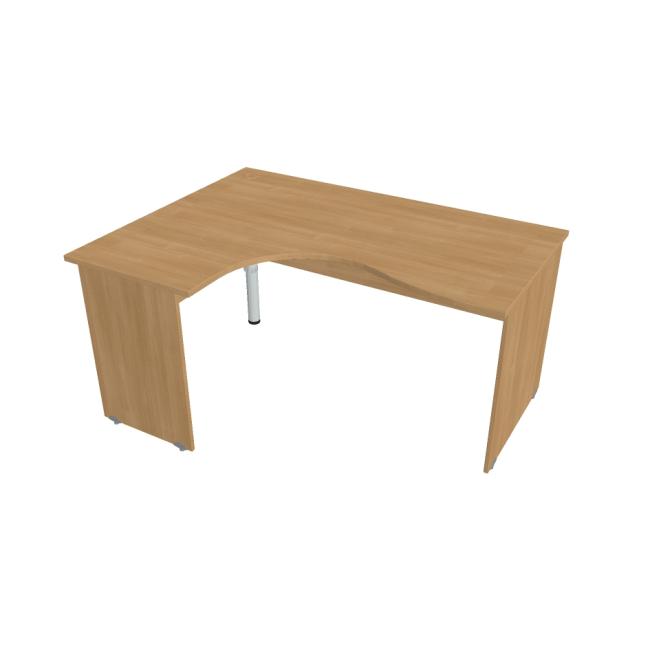 Gate-Schreibtisch, ergonomisch, rechts, 160x75,5x120 cm, Eiche/Eiche