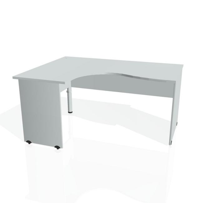Gate-Schreibtisch, ergonomisch, rechts, 160x75,5x120 cm, grau/grau
