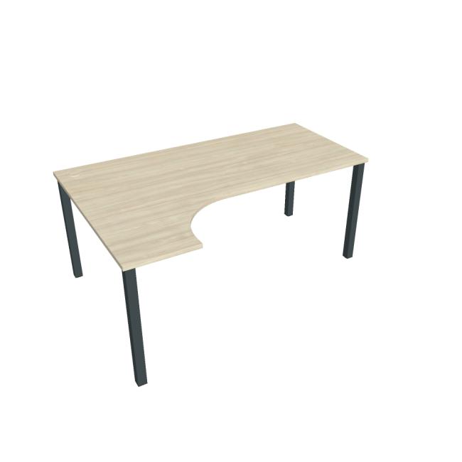 [ON018112] Schreibtisch Uni, ergo, rechts, 180x75,5x120 cm, Akazie/schwarz