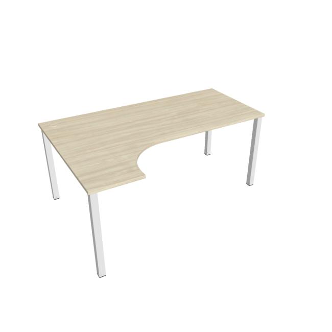 [ON018114] Schreibtisch Uni, ergo, rechts, 180x75,5x120 cm, Akazie/weiß