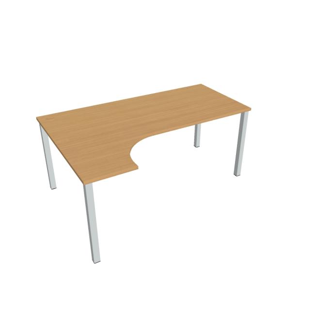 Schreibtisch Uni, ergo, rechts, 180x75,5x120 cm, Buche/grau