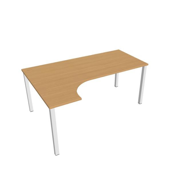 [ON018124] Schreibtisch Uni, ergo, rechts, 180x75,5x120 cm, Buche/weiß