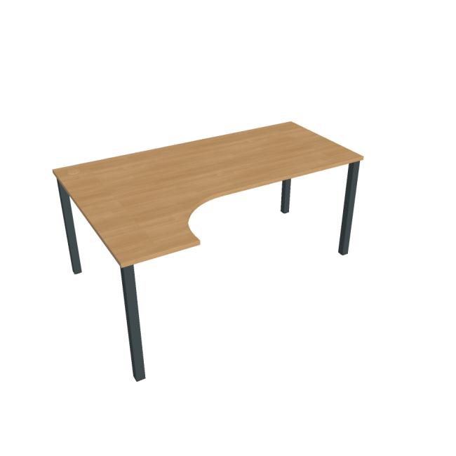 [ON018142] Schreibtisch Uni, ergo, rechts, 180x75,5x120 cm, Eiche/schwarz