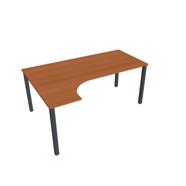 [ON018152] Schreibtisch Uni, ergonomisch, rechts, 180x75,5x120 cm, Kirsche/Schwarz