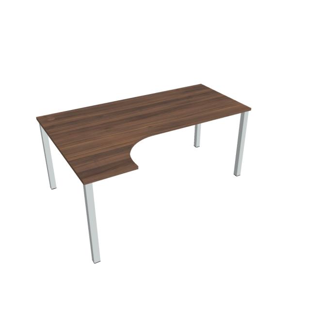 [ON018173] Schreibtisch Uni, ergo, rechts, 180x75,5x120 cm, Walnuss/Grau