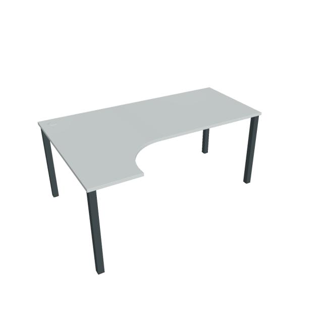 Schreibtisch Uni, ergo, rechts, 180x75,5x120 cm, grau/schwarz