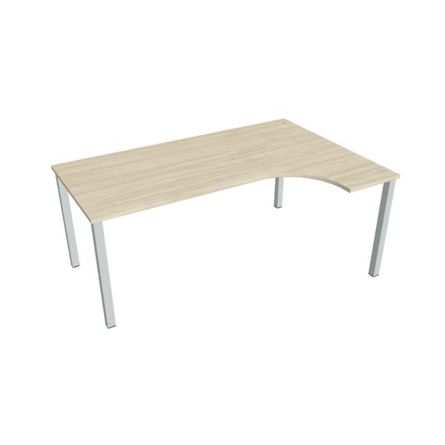Schreibtisch Uni, ergo, links, 180x75,5x120 cm, Akazie/Grau