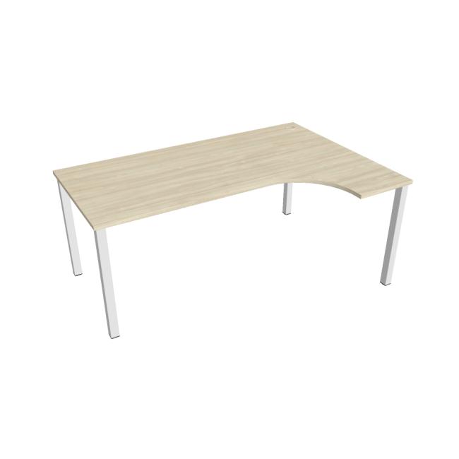 Schreibtisch Uni, ergo, links, 180x75,5x120 cm, Akazie/weiß