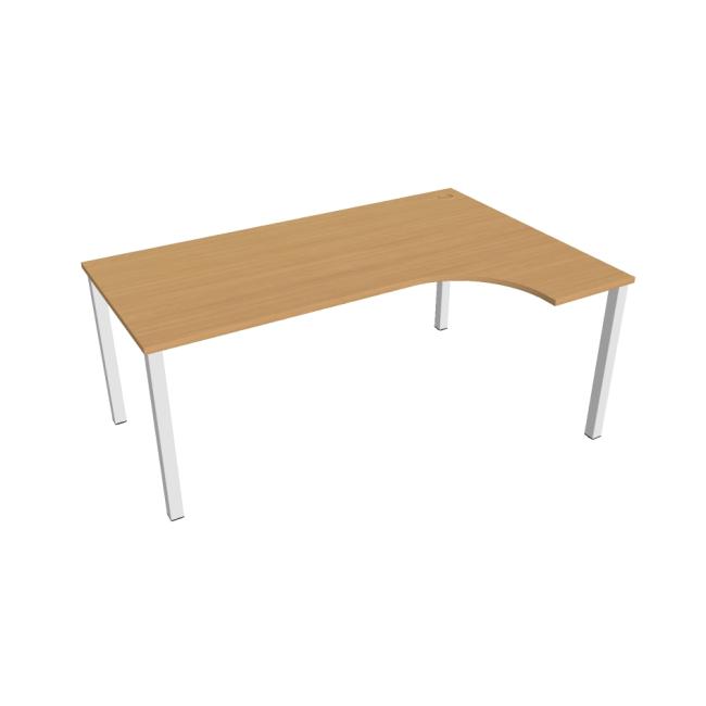 [ON018224] Schreibtisch Uni, ergonomisch, links, 180x75,5x120 cm, Buche/weiß