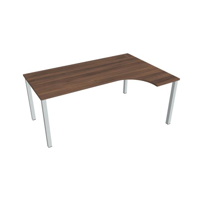 [ON018273] Schreibtisch Uni, ergo, links, 180x75,5x120 cm, Walnuss/Grau
