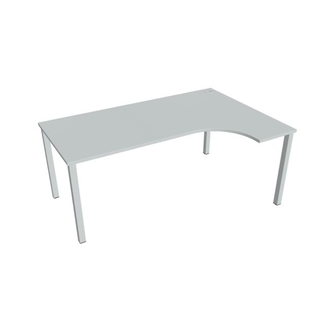 Schreibtisch Uni, ergo, links, 180x75,5x120 cm, grau/grau