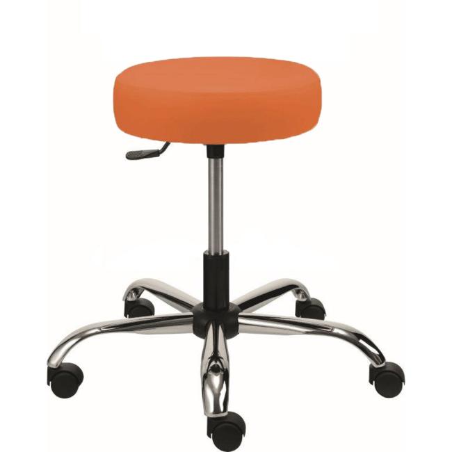 Medizinischer Stuhl NORA, gepolstert, verchromt, medizinisches Öko-Leder KN0030, orange