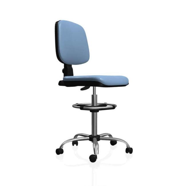 Medizinischer Stuhl EKO, extra hoher Kolben, Sicherungsring, medizinisches Öko-Leder blau KN0061