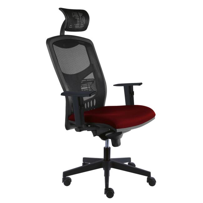 [AB201680] Bürostuhl York Net, E-SY+ PDH+ Armlehnen rot