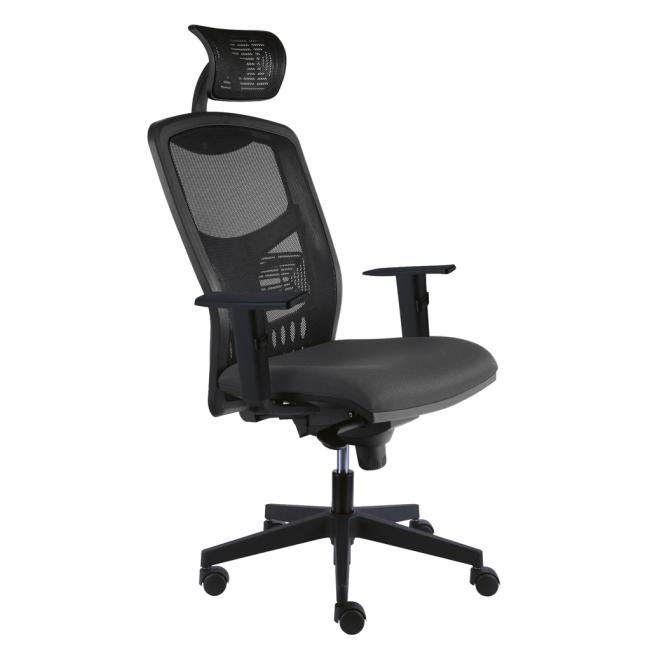 Bürostuhl York Net, E-SY+ PDH+ Armlehnen, grau
