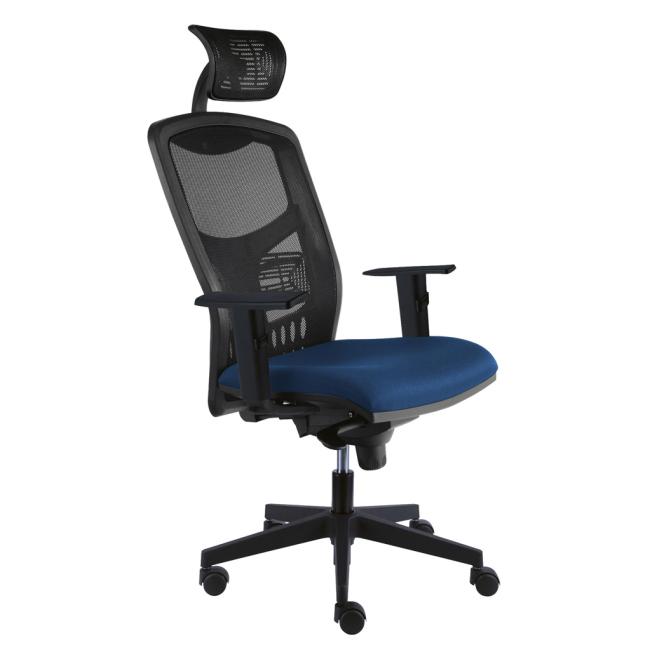 Bürostuhl York Net, E-SY+ PDH+ Armlehnen blau