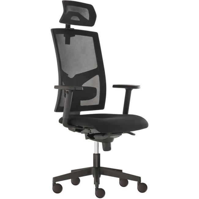 Bürostuhl GAME Boss SYN schwarz (Bombay 02) + PDH verstellbar + Armlehnen P44