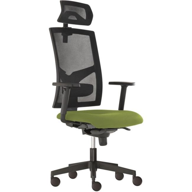 Bürostuhl GAME Boss SYN grün (Bombay 38) + verstellbare Rückenlehne + Armlehnen P44
