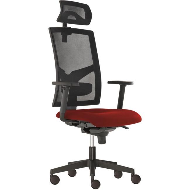 Bürostuhl GAME Boss SYN rot (Bombay 33) + PDH verstellbar + Armlehnen P44