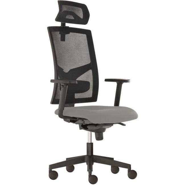 Bürostuhl GAME Boss SYN grau (Bombay 34) + PDH verstellbar + Armlehnen P44