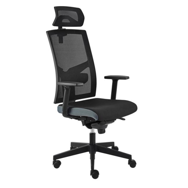 Bürostuhl GAME VIP SYN schwarz/grau (B8033) + PDH 3D + Armlehnen P44