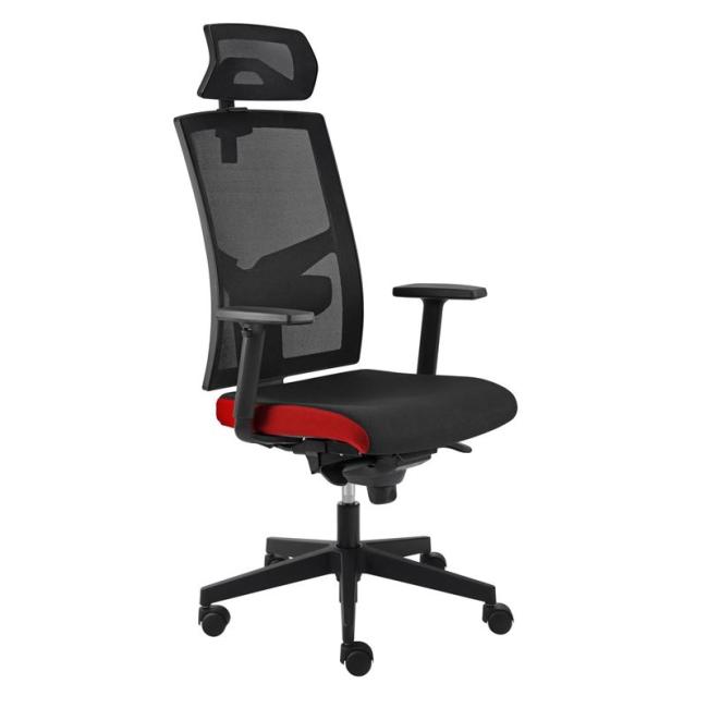 Bürostuhl GAME VIP SYN schwarz/rot (B8033) + PDH 3D + Armlehnen P44