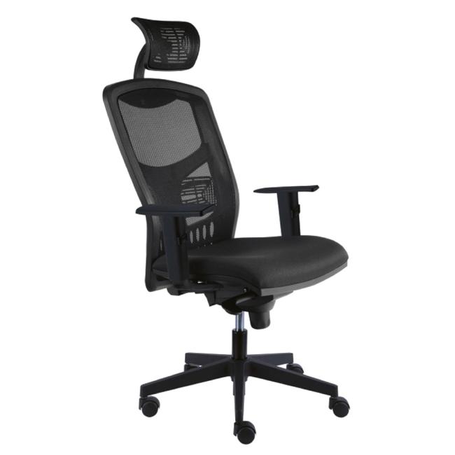 [AB201800] Bürostuhl York Net, E-SY+ PDH+ Armlehnen schwarz