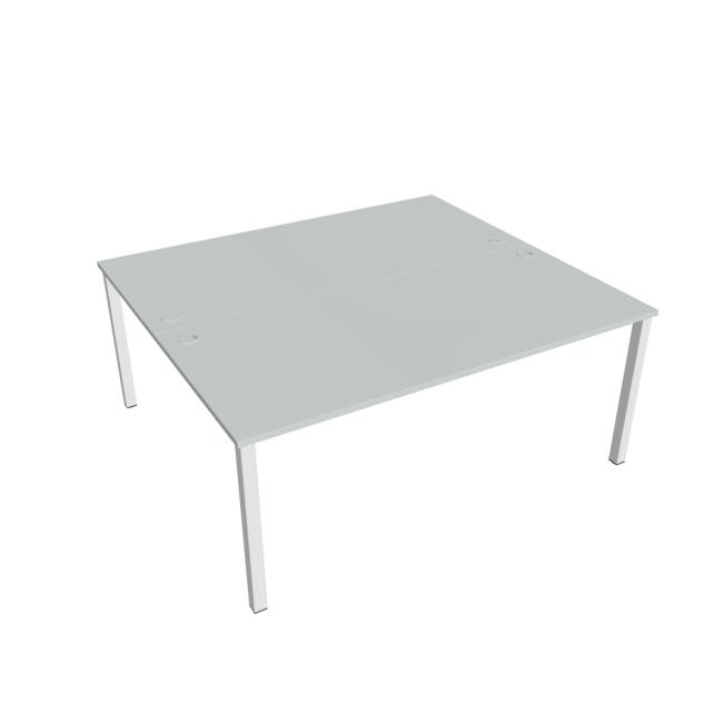 [ON118084] Schreibtisch Uni, Doppeltisch, 180 x 75,5 x 160 cm, grau/weiß