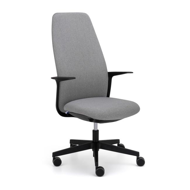Bürostuhl LEVIA, hohe Rückenlehne, mit Armlehnen, Stoff Fortis 16