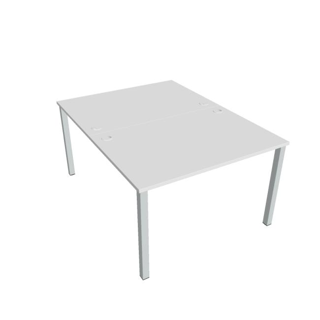 [ON120192] Schreibtisch Uni, Doppeltisch, 120x75,5x160 cm, weiß/grau