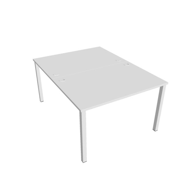 [ON120193] Schreibtisch Uni, Doppeltisch, 120 x 75,5 x 160 cm, weiß/weiß