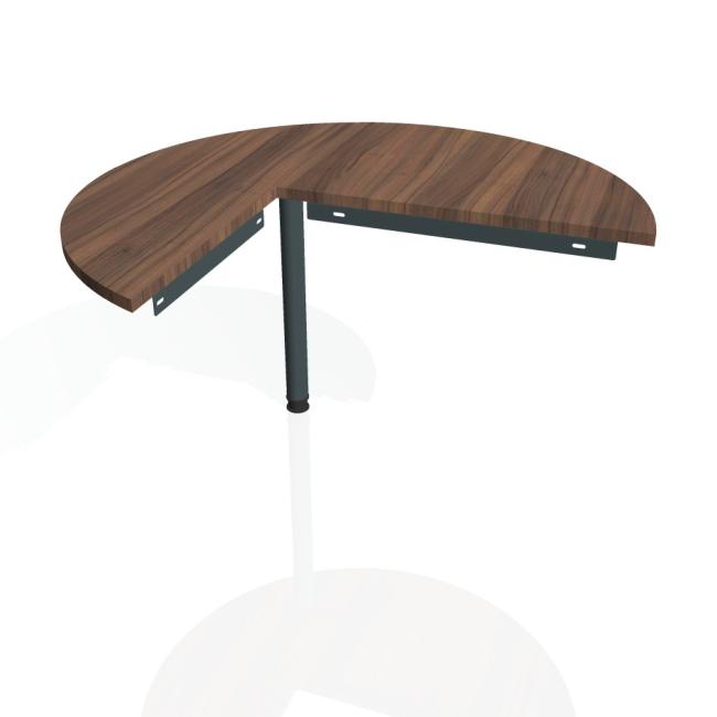 [ON120279] Beistelltisch „Tor“, rechts, 120 x 75,5 cm, Nussbaum/Metall