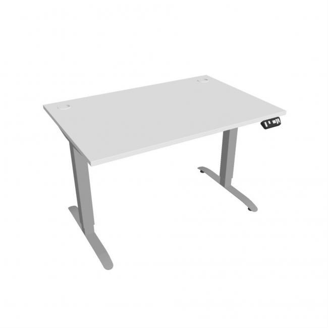 Desk Motion, PO, 2S, 120x70,5-120,5x80 cm, weiß/grau