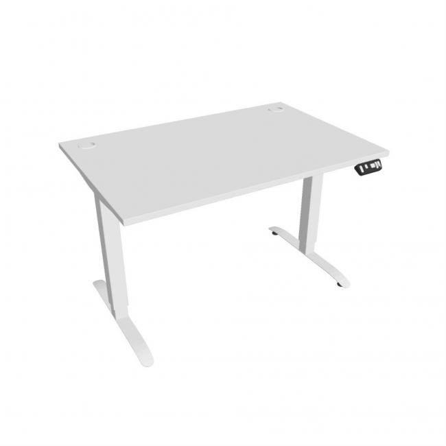 Desk Motion, PO, 2S, 120x70,5-120,5x80 cm, weiß/weiß