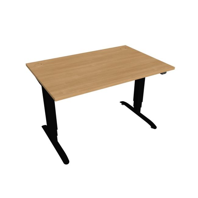 [ON120541] Schreibtisch Motion, ZO, 3S, 120x61 - 128x80 cm, Eiche/Schwarz