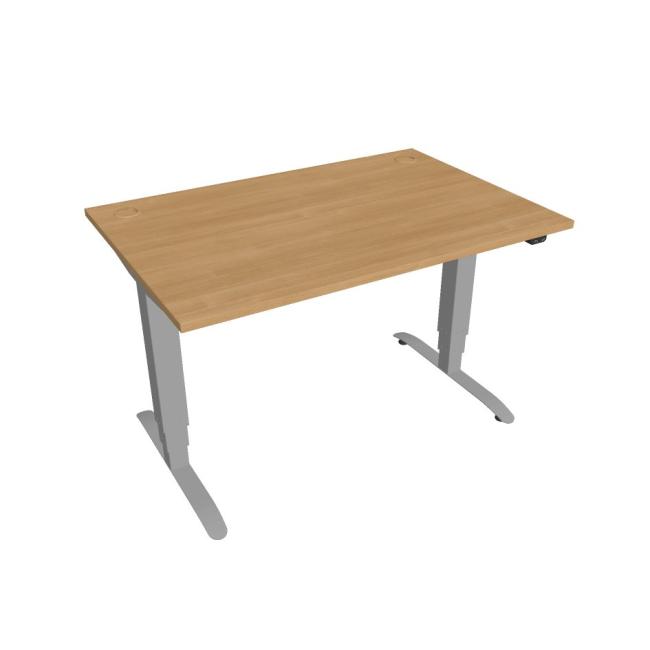 Schreibtisch Motion, ZO, 3S, 120x61 - 128x80 cm, Eiche/Grau