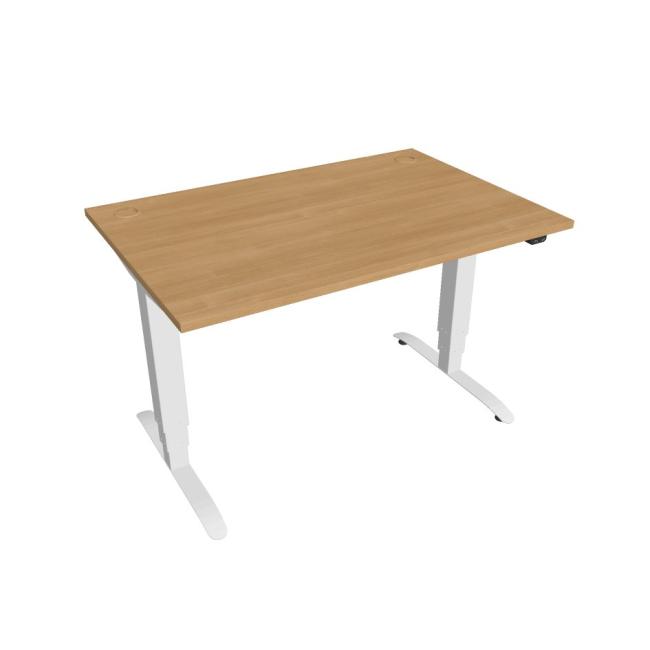 Schreibtisch Motion, ZO, 3S, 120x61 - 128x80 cm, Eiche/Weiß