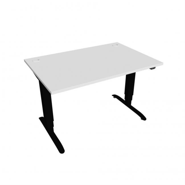 Desk Motion, ZO, 3S, 120x61 - 128x80 cm, weiß/schwarz